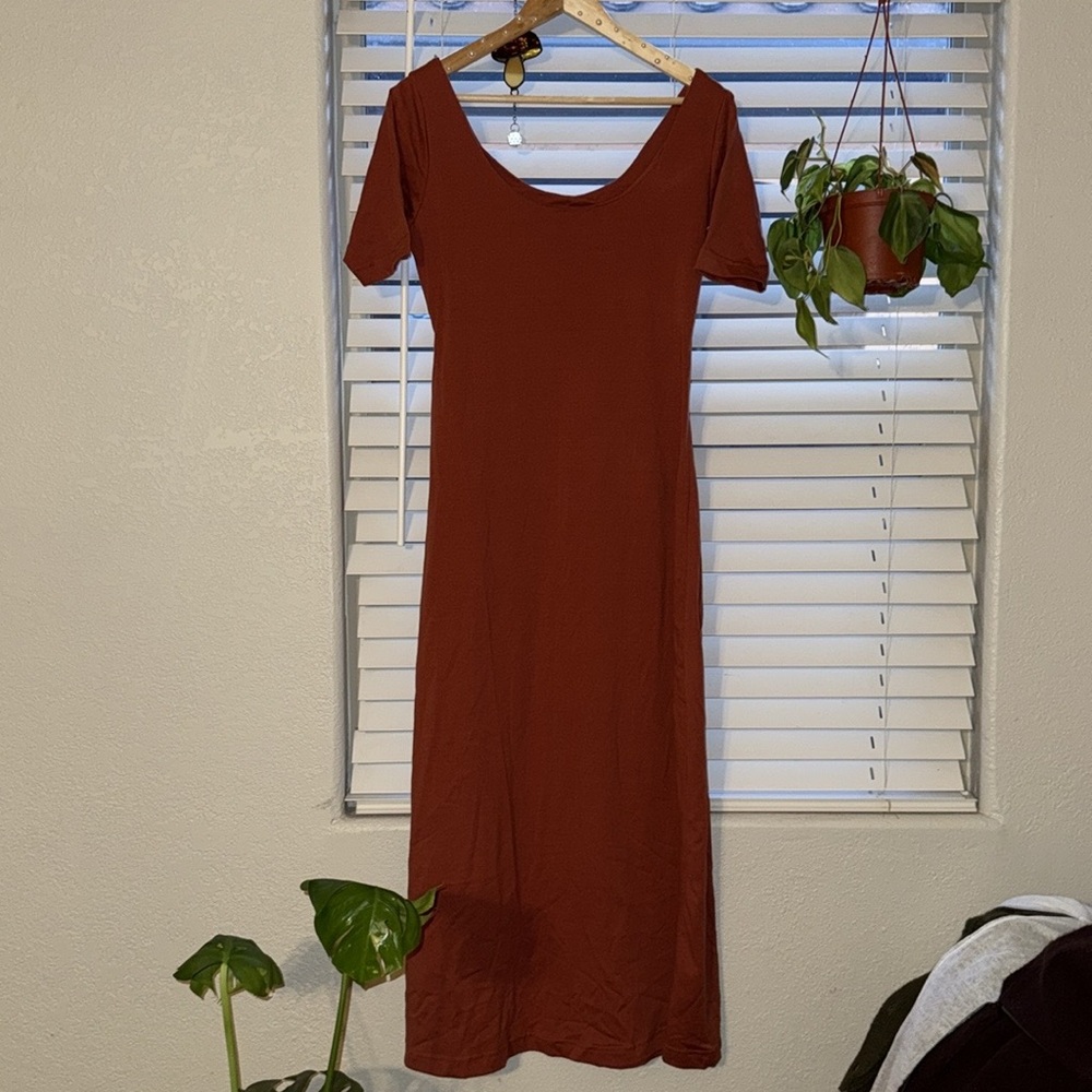 HP2✨ Anthropologie Rust Maxi Dress - Picture 2 of 8